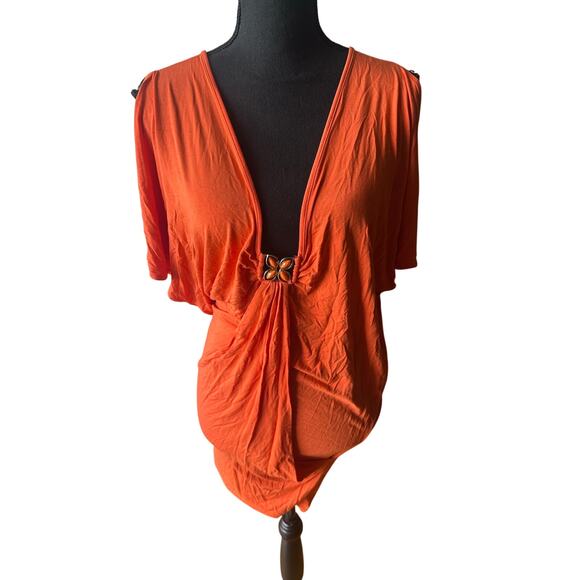 Trina Turk Dresses & Skirts - Trina Turk Nomad Orange Coverup Dress S Beaded Caftan Swim Resort Chic
